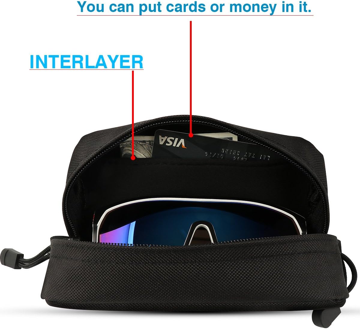 IronSeals Extra Large Tactical Molle Sunglasses Case Anti-Shock Semi-hard Clamshell Glasses Case, X-Large