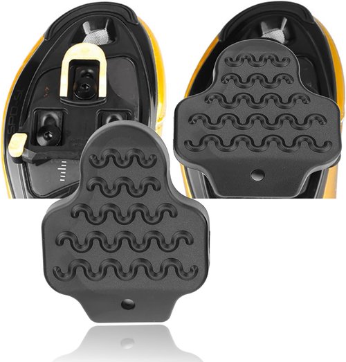 Dioche Cleat Cover, Black Rubber Pedal Cleat Protective Cover Riding Shoes Part 1 Pair(H-KEO)