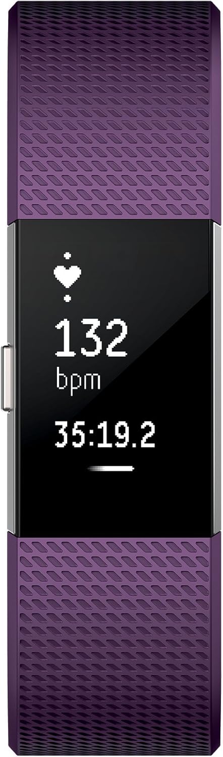 Fitbit Charge 2 Heart Rate + Fitness Wristband, Black, Large (US Version), 1 Count