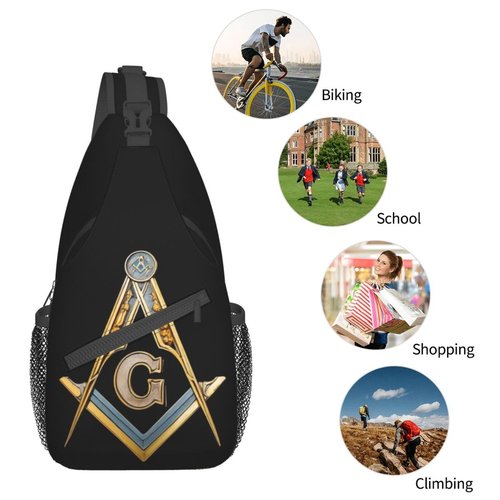 Mqtzyiwx Master Masonic Sling Backpack Hiking Backpack Crossbody Bag Sports Lightweight And waterproof Chest Bag Shoulder Bag For Women Men