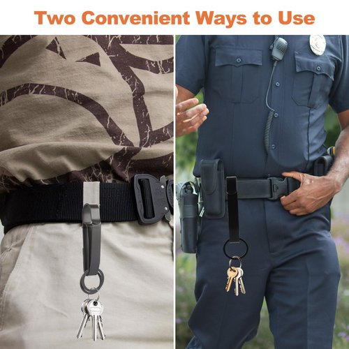 YAYODS 6 Pack Duty Belt Key Holder, Duty Belt Key Clip Tactical Key Holder with Keyring, Tactical Stealth Key Ring Holder for Police and Fire Agencies duty belt, 2.25 Inch Max