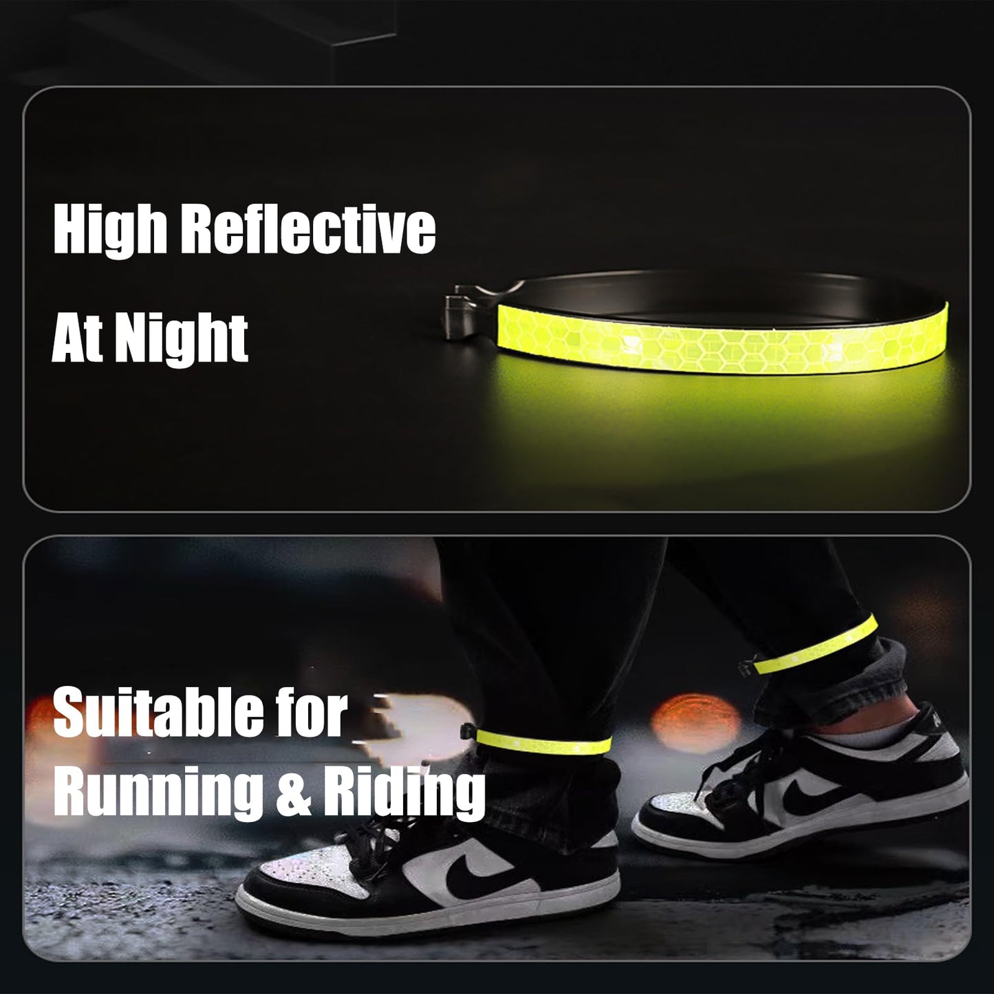 2PCS Cycling Trouser Clips Cycle Accessories, Bicycle Accessories for Men Women Runners, Universal Elastic Ankle Straps for Cycling Trouser Wrap Clip Reflective Gear Accessories Outdoor (Green)