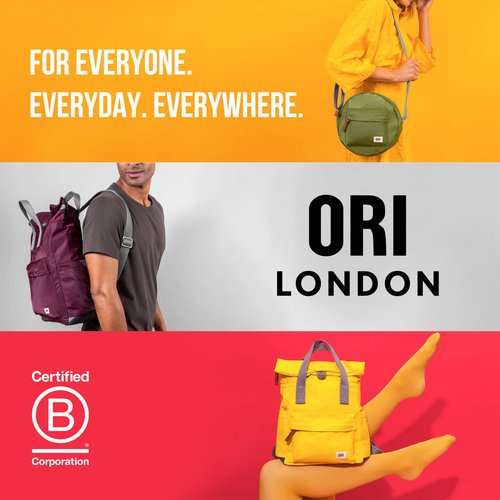 ORI LONDON Rolltop Backpack - Large Travel Backpack with Lots of Pockets for Men & Women - The Finchley, Mars Red