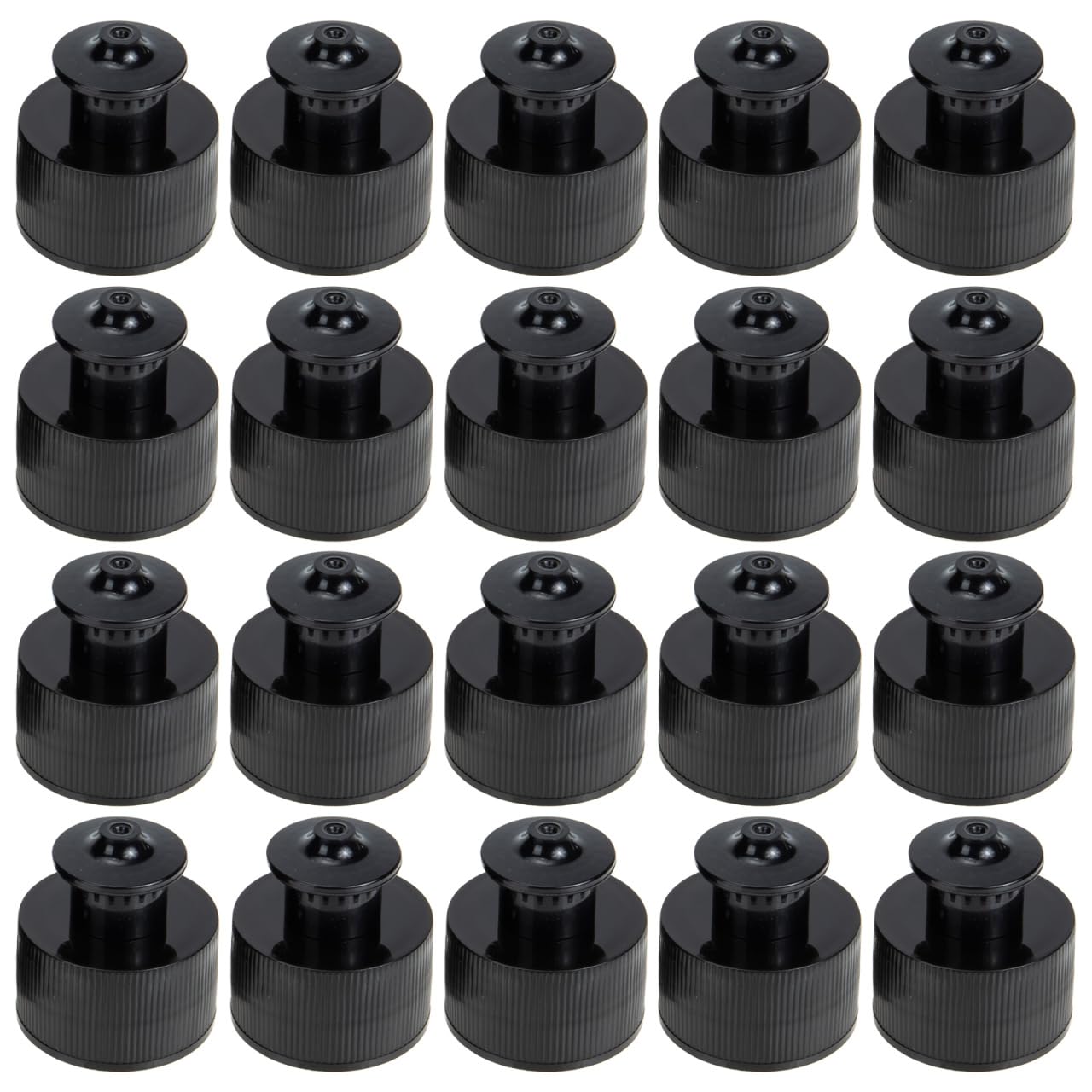 Amosfun 20pcs Push Pull Caps for 28 mm Plastic Water Bottles - Sports Water Bottle Lid Replacements Leak-Proof and Easy to Use Black