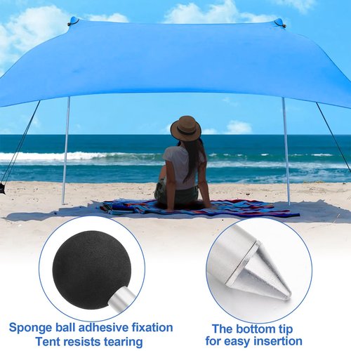 PAMASE Beach Tent Poles Replacement - 6ft11in Extra Poles fits Neso Grande Canopy, 2 Packs Foldable Portable Aluminum Alloy Repairing Fixing Accessories for Camping Parties Fishing Hiking
