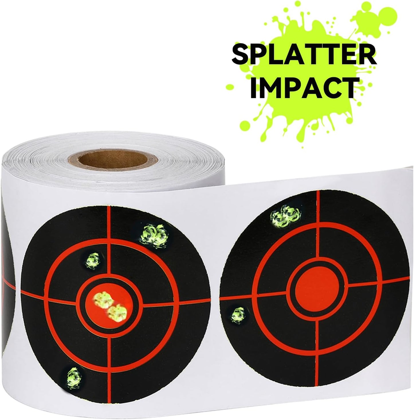 Splatter Target Stickers, 3" Reactive Paper Targets, 250/500 Pcs Adhesive Shooting Targets with Fluorescent Yellow Impact for BB Gun, Pellet Gun, Airsoft, Rifle Shooting Practice