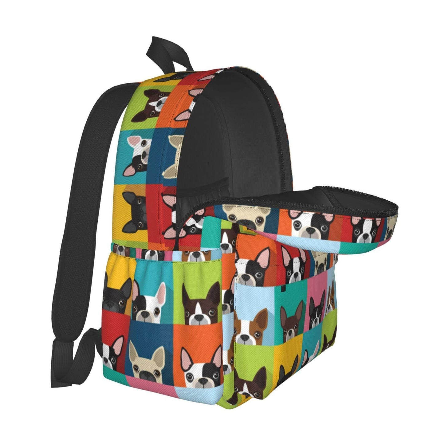 ACDRUING Cartoon Boston Terriers Bulldog Waterproof Backpack Adjustable Shoulder Straps Bag Large Capacity Casual Daypack Bookbag For Travel Work