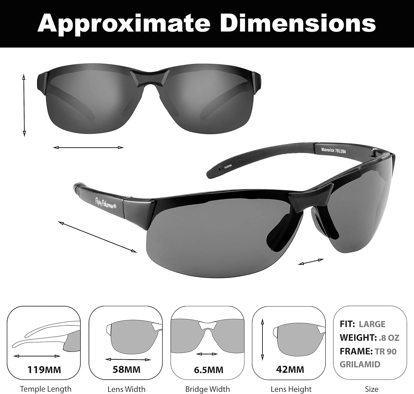 Flying Fisherman Maverick Polarized Sunglasses with AcuTint UV Blocker for Fishing and Outdoor Sports