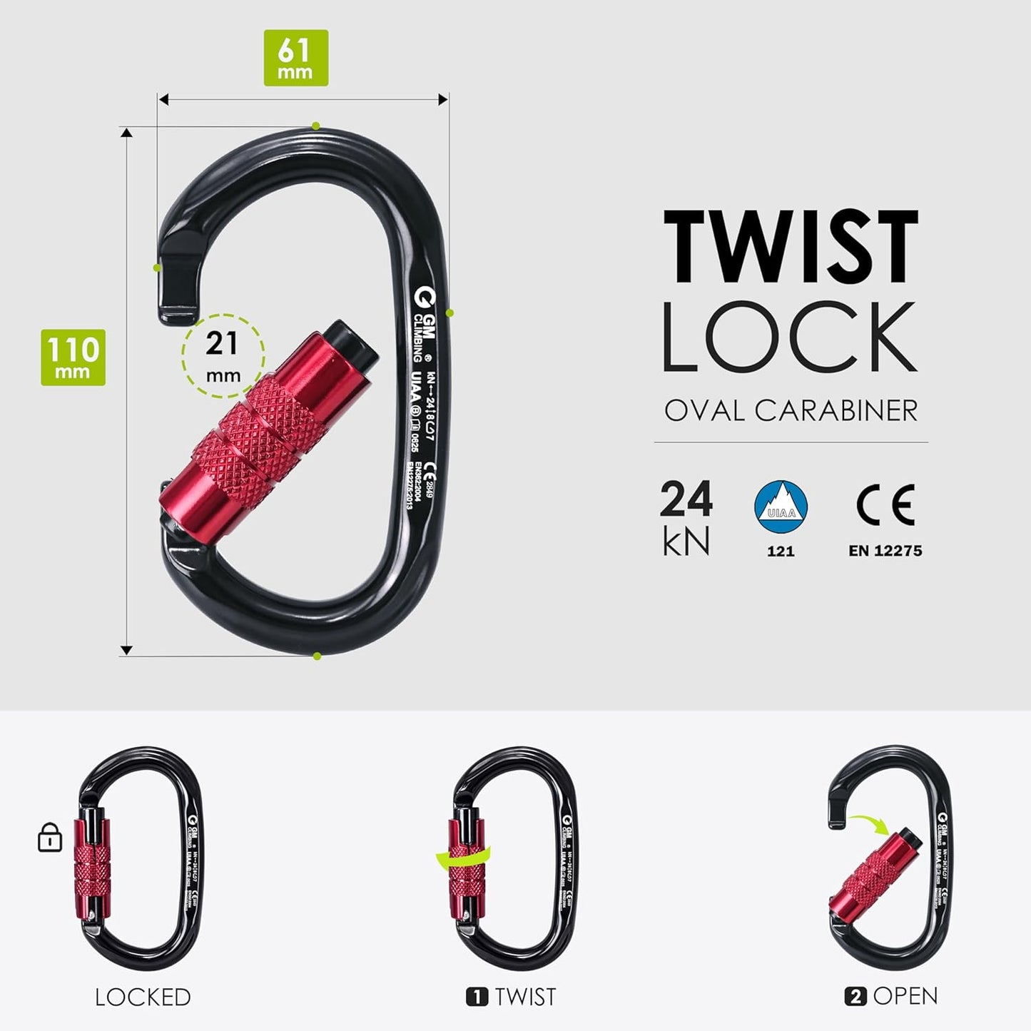 GM CLIMBING Swing Cheek Micro Pulley 30kN CE UIAA Certified