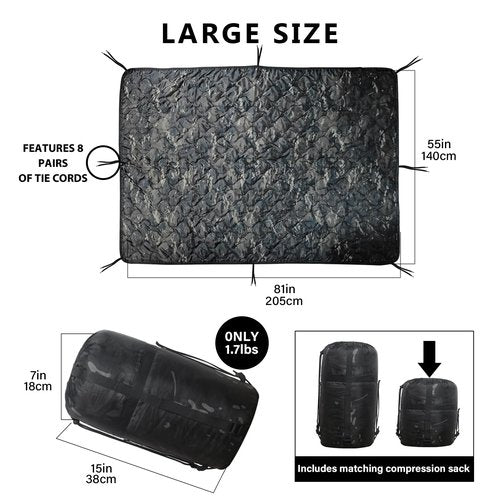 Ghileo Camo Poncho Liner, Army Blanket, Military Sleeping Bag, with A Compression Carrying Bag, for Traveling, Hiking, Camping, Outdoor Survival, Car Blanket