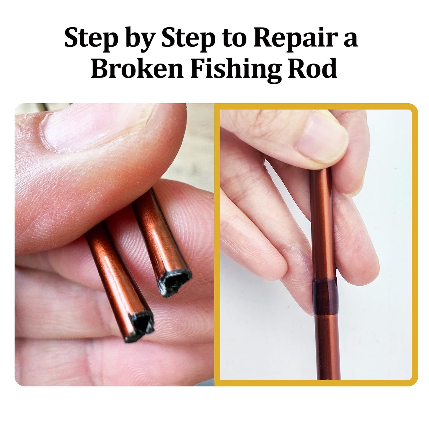 Aventik Fishing Rod Repair Kit Complete with Glue and Tip Replacement, Carbon Fiber Stick Tip Repair Kit for Broken Fishing Pole Maintenance,Rod Building Supplies Epoxy Finish