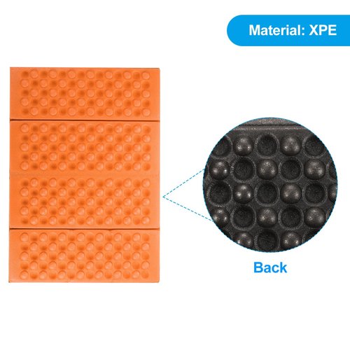 PATIKIL 15"x10.6"x0.4" Foldable Hiking Seat Pad, 2 Pack XPE Cushion Sitting Pads Foam Mat Waterproof for Outdoor Camping Picnic Stadium, Orange/Drak Green