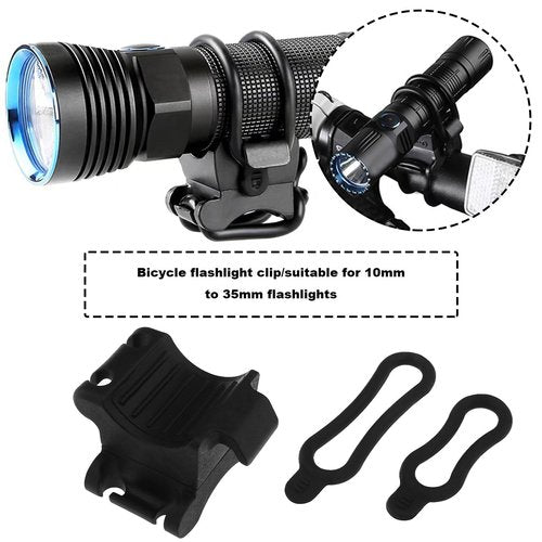 SING F LTD 2PCS Bike Mount Holder for Flashlight Bicycle Flashlight Bracket for 10 mm to 35 mm Torchs Bicycle Lighting Mount Accessories