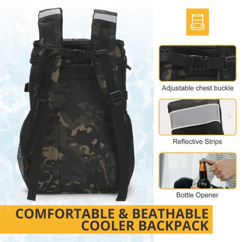Tactical Backpack Cooler,Soft Lightweight Leakproof Cooler Backpack,Insulated Cooler Bag,Portable Soft Cooler Bag Waterproof for Beach, Travel, Camping, Picnic, Hiking
