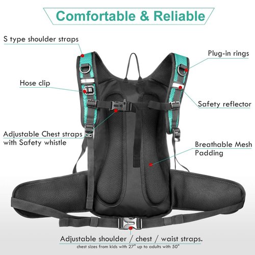 Mothybot Insulated Hydration Backpack Pack with 3L BPA Free Leak Proof Water Bladder, Large Storage Lightweight Hiking Daypack with Waist Pouches & Cooler Layer, for Running, Biking, Camping, Festival