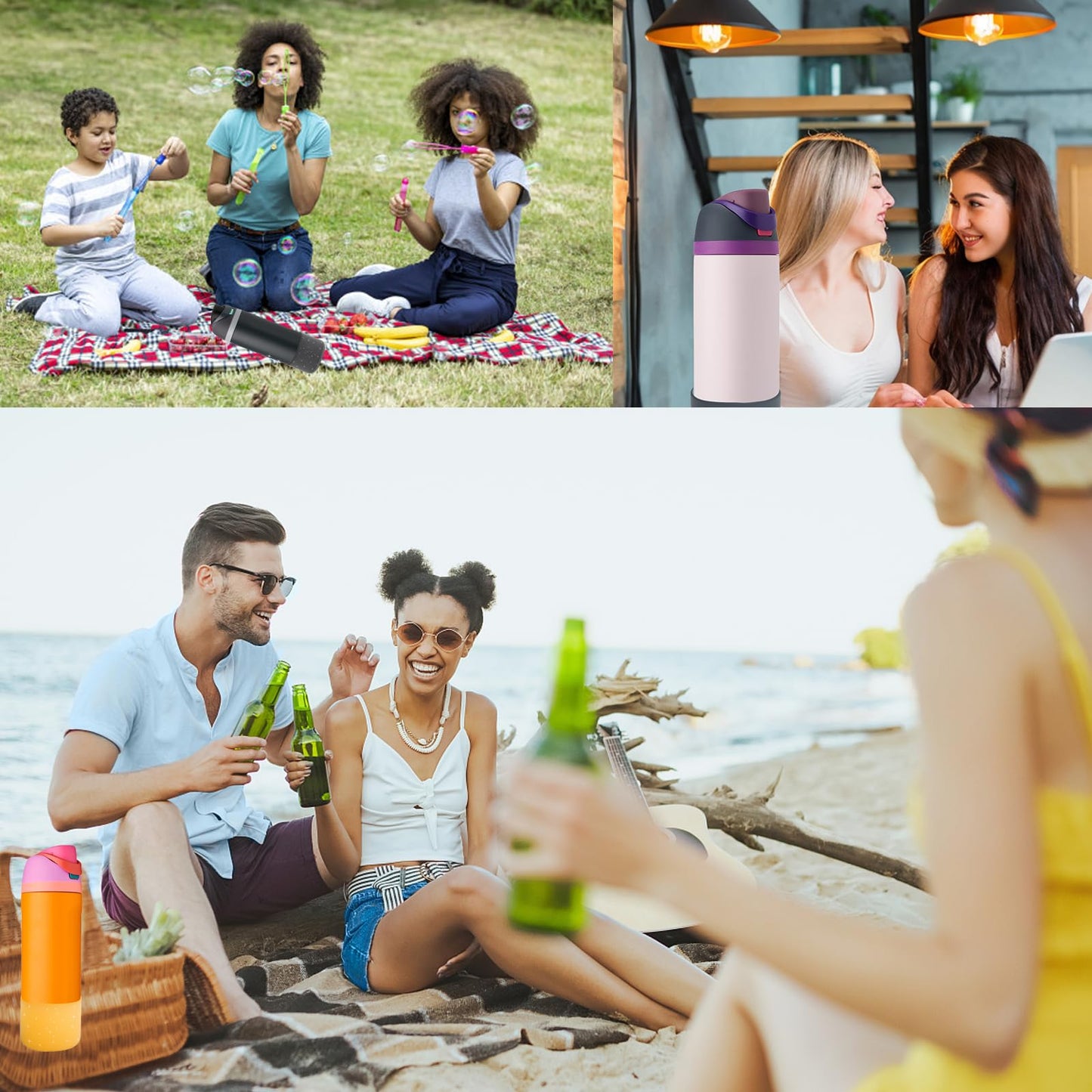 FFIHTY 2PCS Upgrade Silicone Boot Suitable for Owala 24oz 32oz 40oz FreeSip, Twist, and Flip Stainless Steel Water Bottle, Anti-Slip Protective Sleeve Bottom Bumper Water Bottles