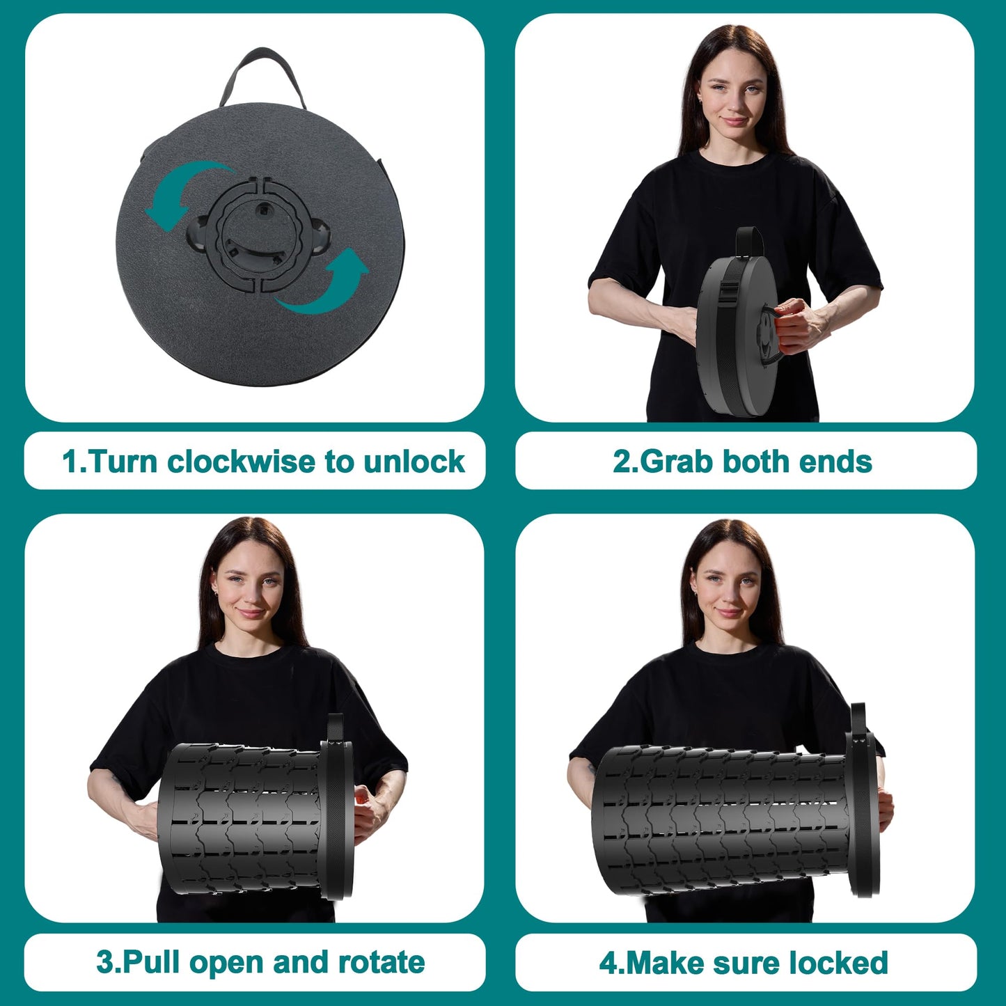 ALEVMOOM 2025 XXL 19.7" Collapsible Stool with Cushion, Capacity 1000lbs Portable Stools for Adults Heavy Duty, Adjustable Height Telescoping Folding Stool, for Outdoor Camping Travel Hiking Fishing