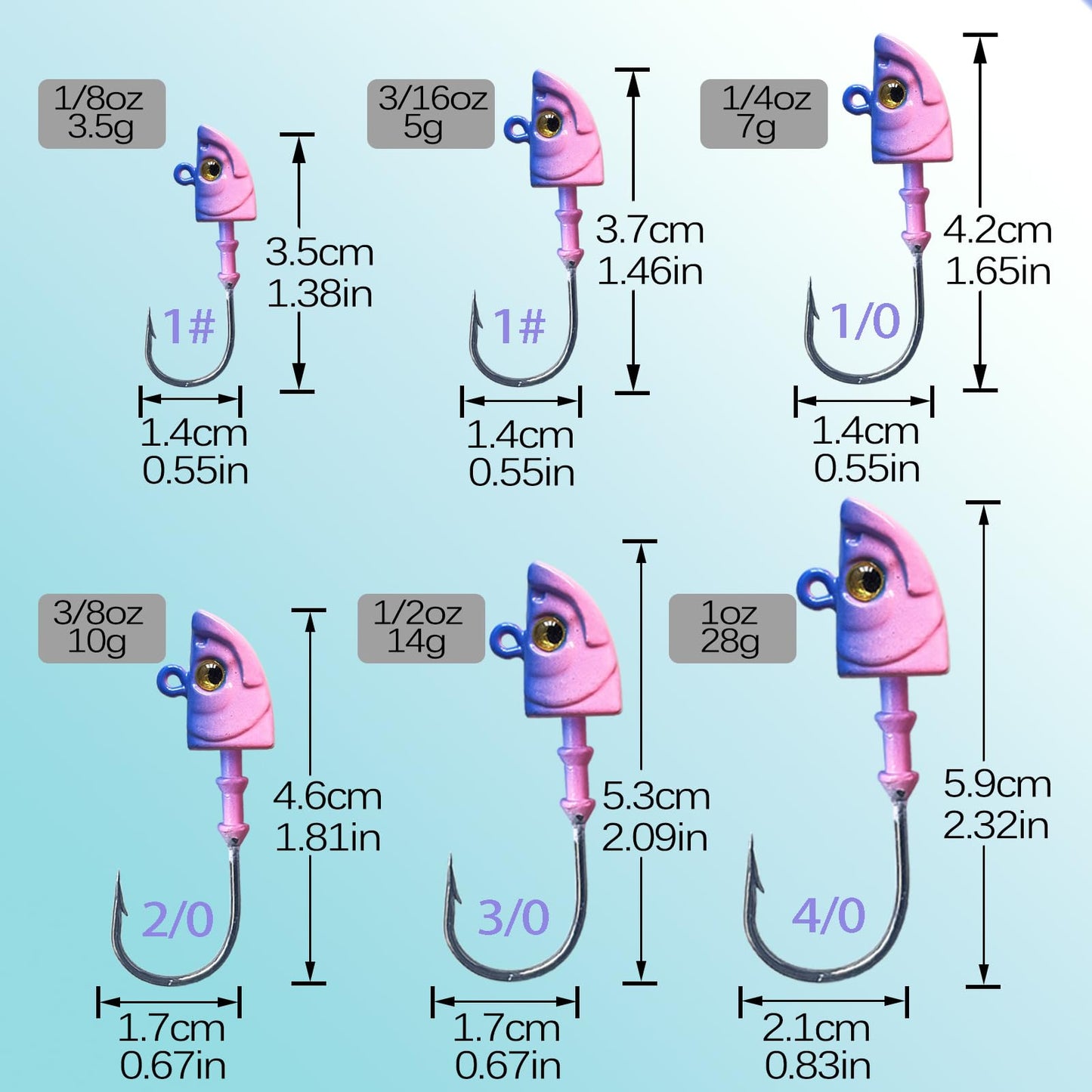 Fish Corner Swimbait Jig Head Swimbait Jigs with 3D Eyes Minnow Jig Heads for Fishing Saltwater 10 pcs/Set 1oz