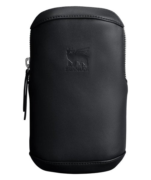 STANLEY Cross Bottle Essentials Case Max | Phone, Wallet, Keys Holder for Water Bottle | Faux Leather Accessory Pouch for Carry All Strap | Tumbler Cup Accessories | BPA-Free | Black
