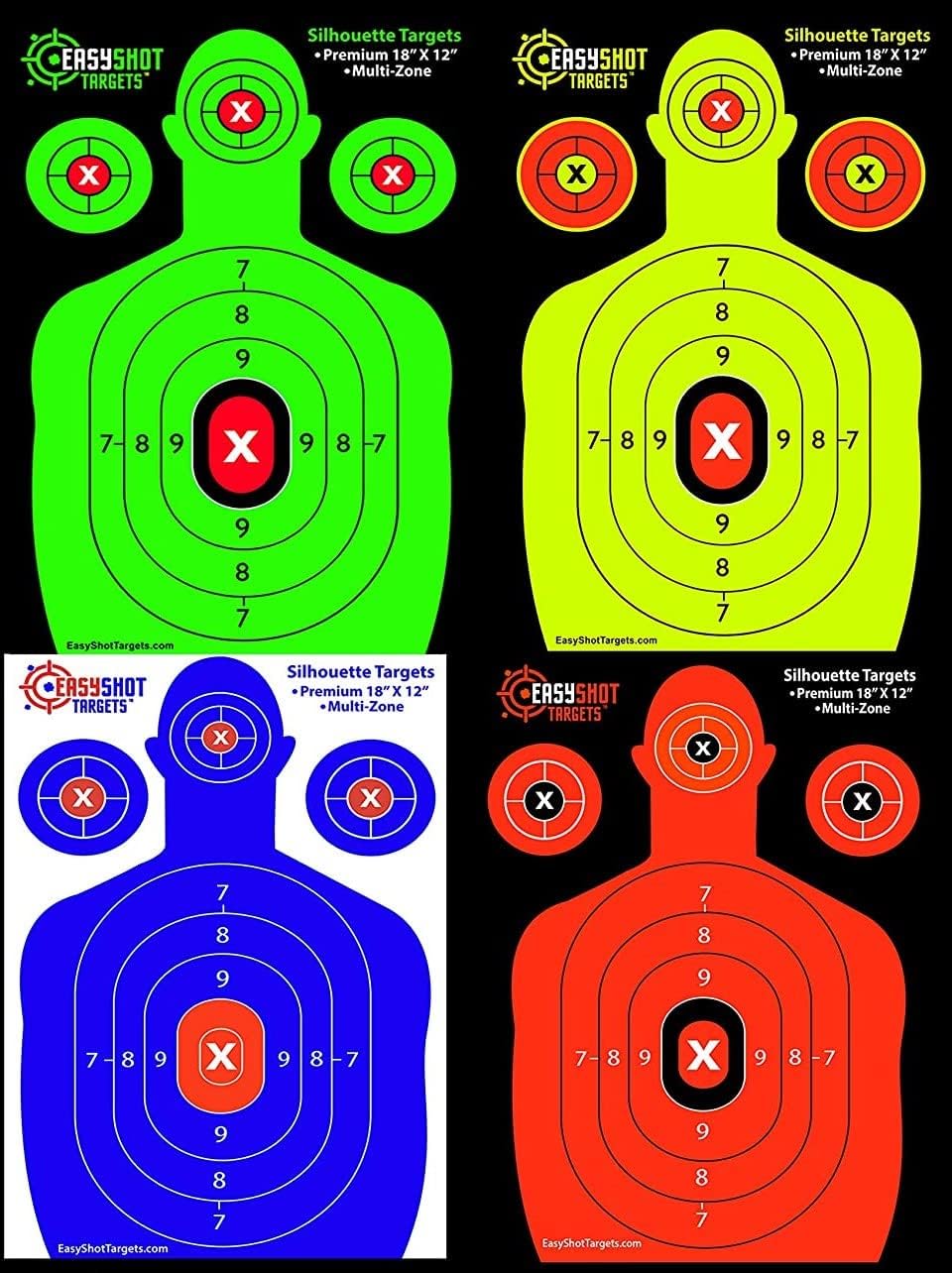 Shooting Targets 12 x 18inch Targets Highly Visible Neon Silhouette Paper Targets Heavy-Duty Paper Targets for Shooting in Short and Long Range Hunting Practice