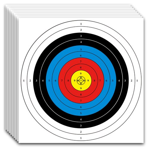 MOLFUJ Archery Targets Paper, 20pcs/50pcs Bow and Arrow Targets for Hunting Backyard, Archery Target Practice Accessories(10 Rings,16x16in)