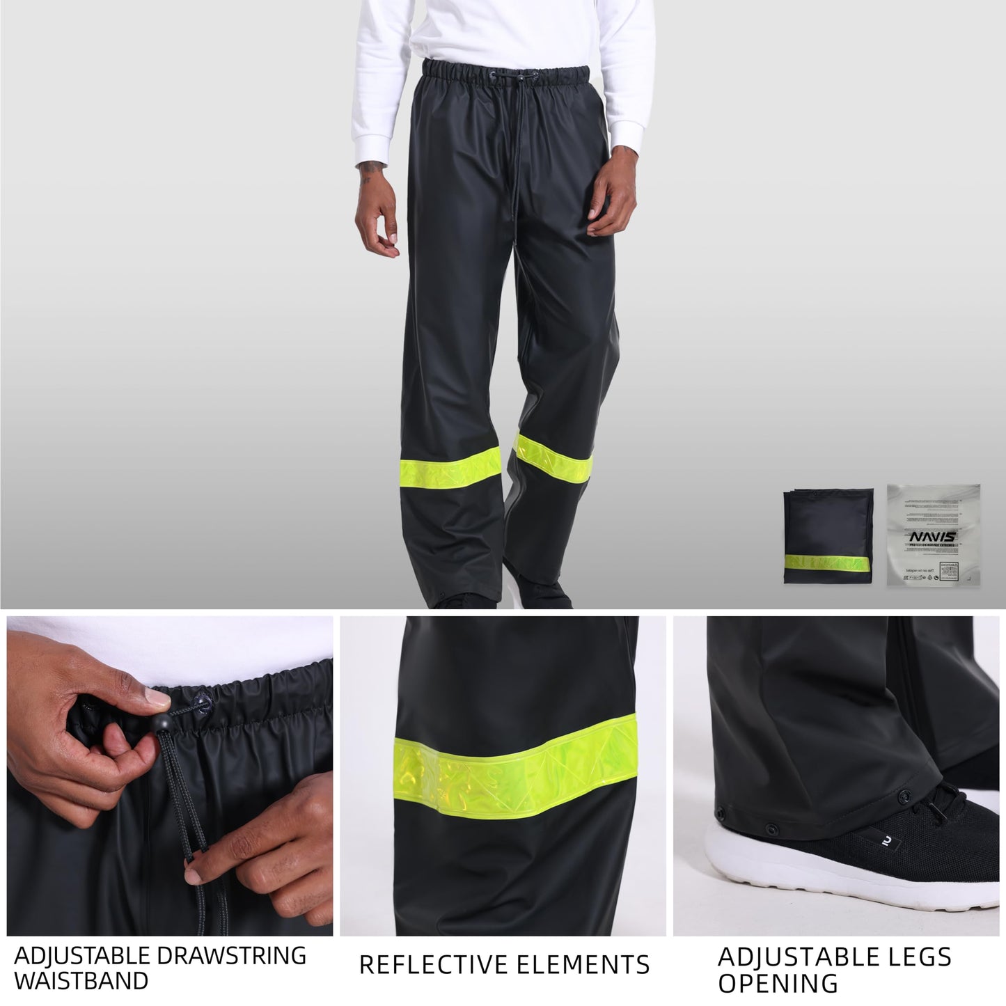 FWG Men’s Rain Suit For Fishing – Jackets with Pants & Hi-Vis Reflective, Ideal for Angler(Green-Reflective,XX-Large)