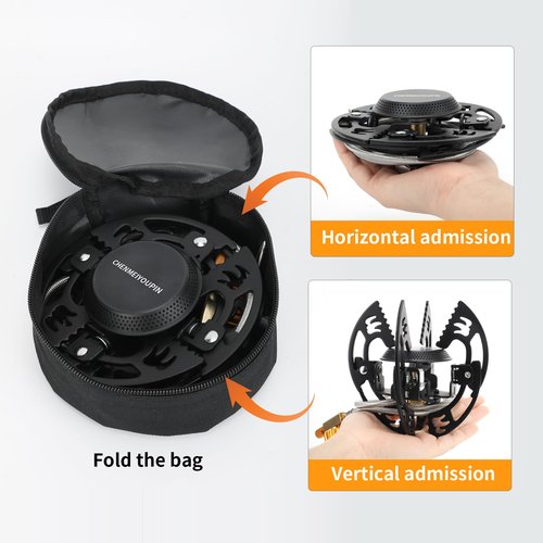 CHENMEIYOUPIN Portable Camping Stove Lightweight Gas Stove Collapsible Backpacking Stove Comes with durable canvas storage bag for Outdoor Camping Cooking Hiking and Picnic