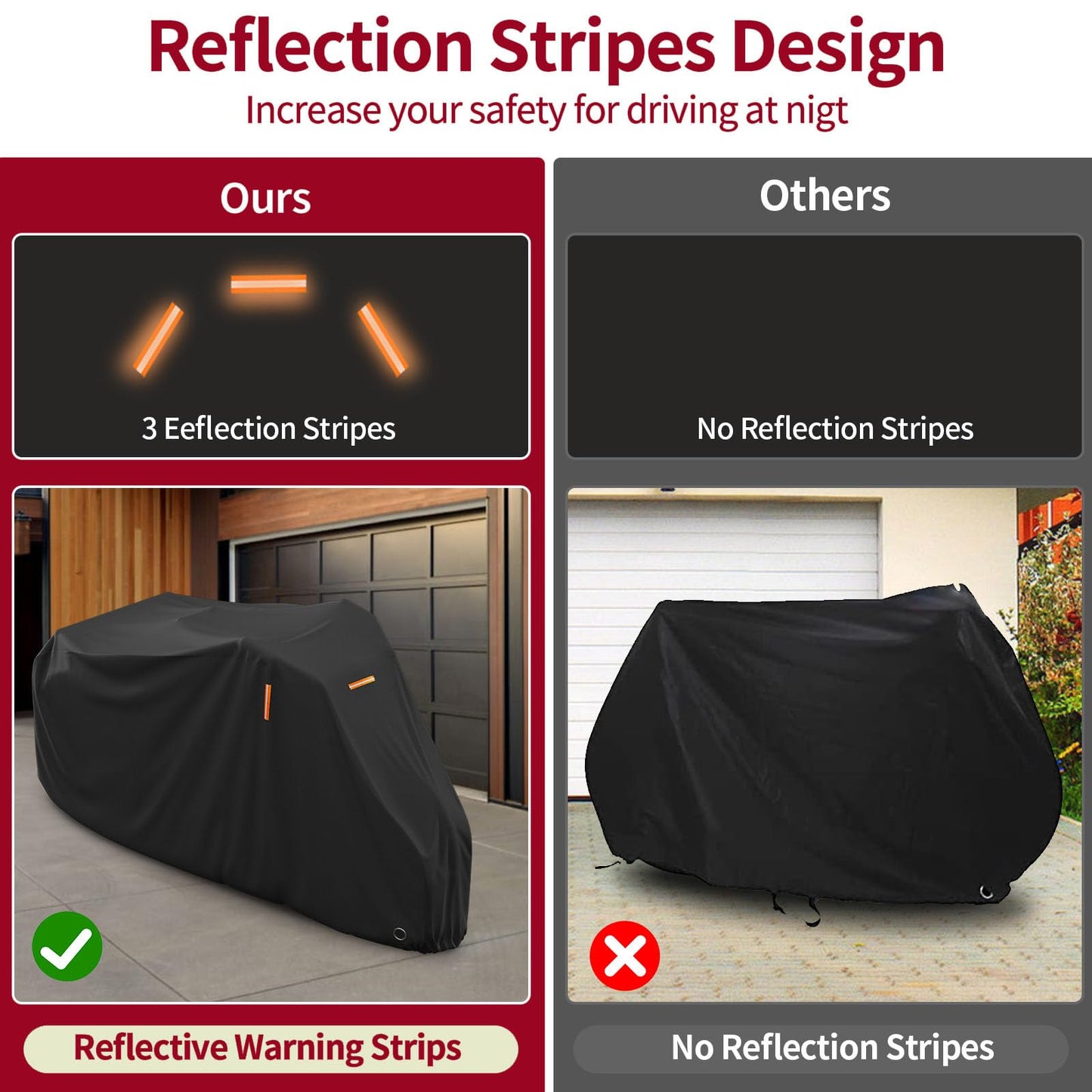 Generic Adult Tricycle Cover, Waterproof Bicycle/Motorcycle Storage Cover, Outdoors Indoors Dust Wind Proof Anti-UV 3 Wheeled Bike Cover, Protect Your Bike from Rain, Black