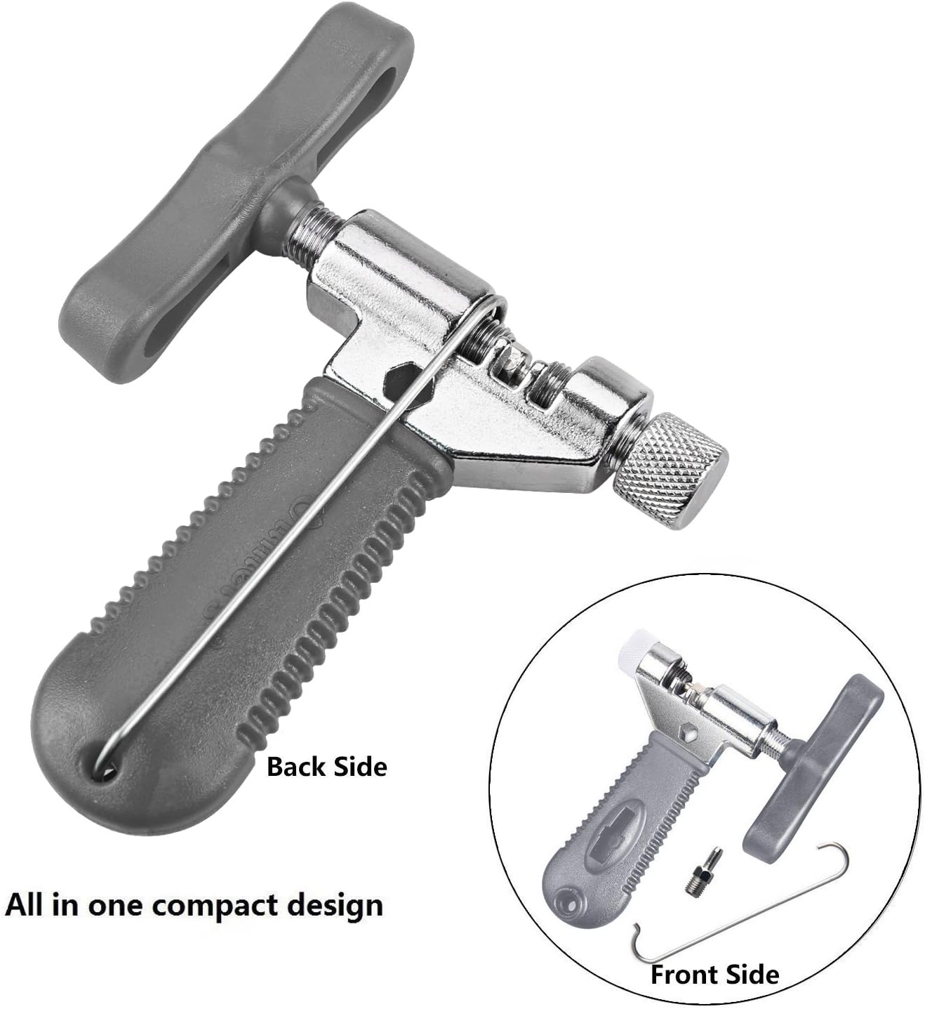 Oumers Bike Chain Splitter with Chain Hook, Bike Chain Cutter Breaker Tool Universal for 7 8 9 10 Speed Bicycle Chain Link Repair Removal/Install [Essential Bicycle Tools] Portable