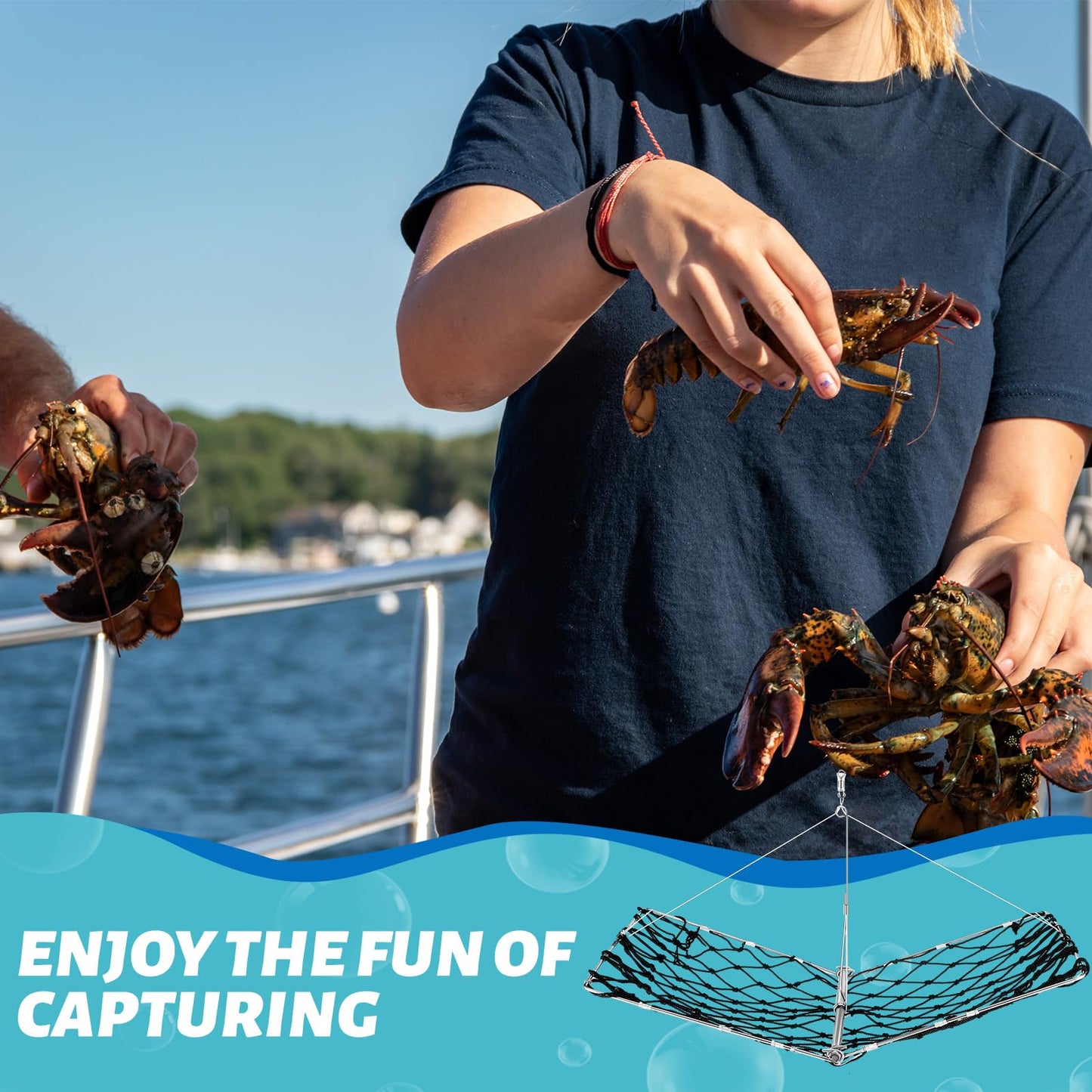 Arrowbash 3 Set Castable Crab Trap with Red Gauge and Bait Clip Foldable Crab Trap Snare Crabbing Net Equipment for Crabbing Lobster Fish