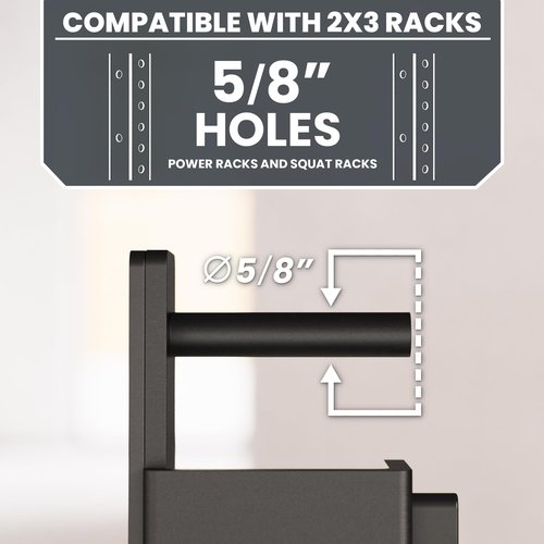 Synergee Power and Squat Rack Attachment 2x3 J-Cups Designed for 5/8” Hole. J-Hook for Power Lifting, Squats and Presses. Sold in Pairs.