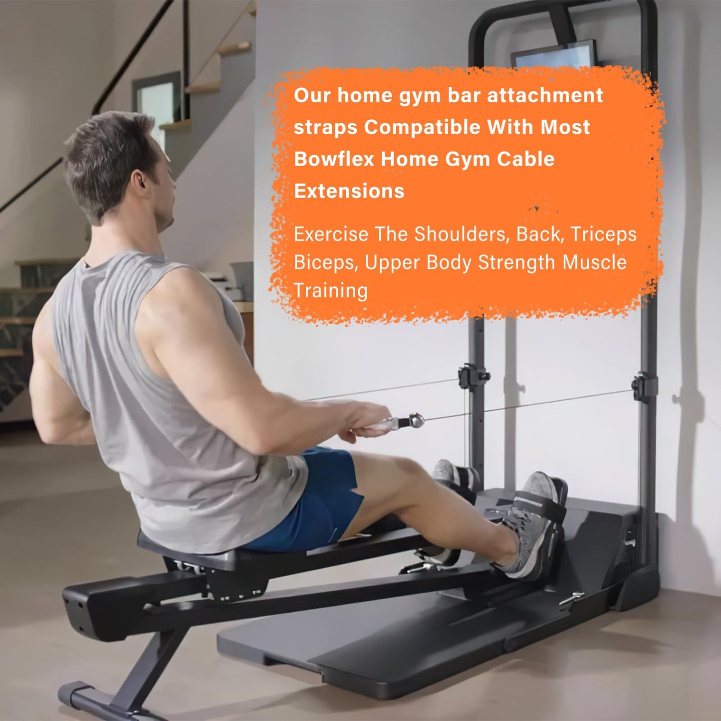 ArrogantF Bar Attachment Strap Compatible with Bowflex Home Gym Parts, Use for LAT, Squat and Bench Bars, Trains Upper Body: Shoulders, Back, Triceps, Biceps,Upper Body Strength Muscle Training