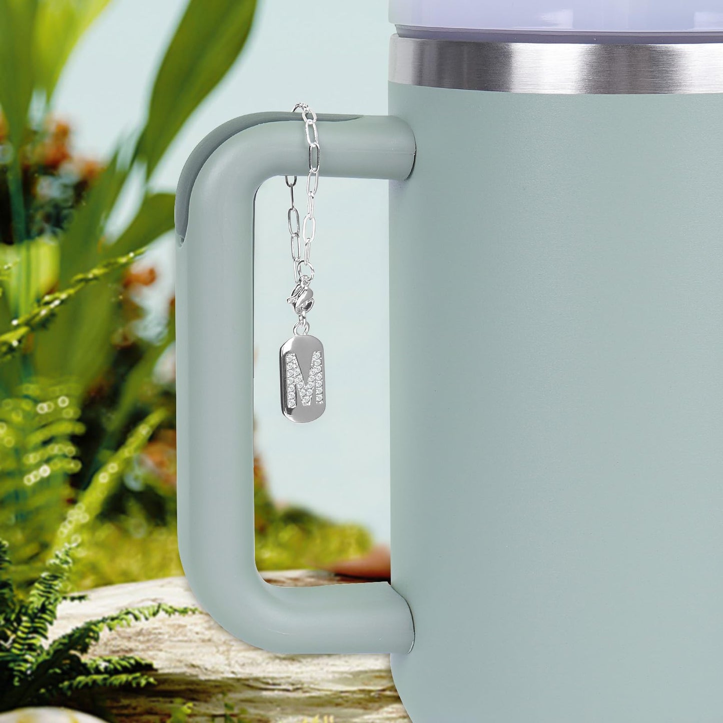 Fosdonge 2Pcs Letter Stanley Cup Accessories, Stanley Charms, Stanley Cup Accessories Name Plate, Elegant and Timeless Accessories for Stanley Tumbler (A)