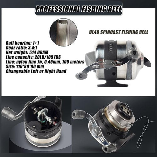 SPG Bow Fishing Bowfishing Kits - Archery 40 LBS Recurve Bow Kit with Durable Fishing Reel and Solid Fishing Arrows for Adult Hunting Shooting Fish