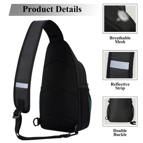 VANNMESTER Crossbody Sling Bag for Men Women Travel Sling Bag with Bottle Holder & Phone Pouch Lightweight One Strap Sling Backpack for Hiking Walking Biking