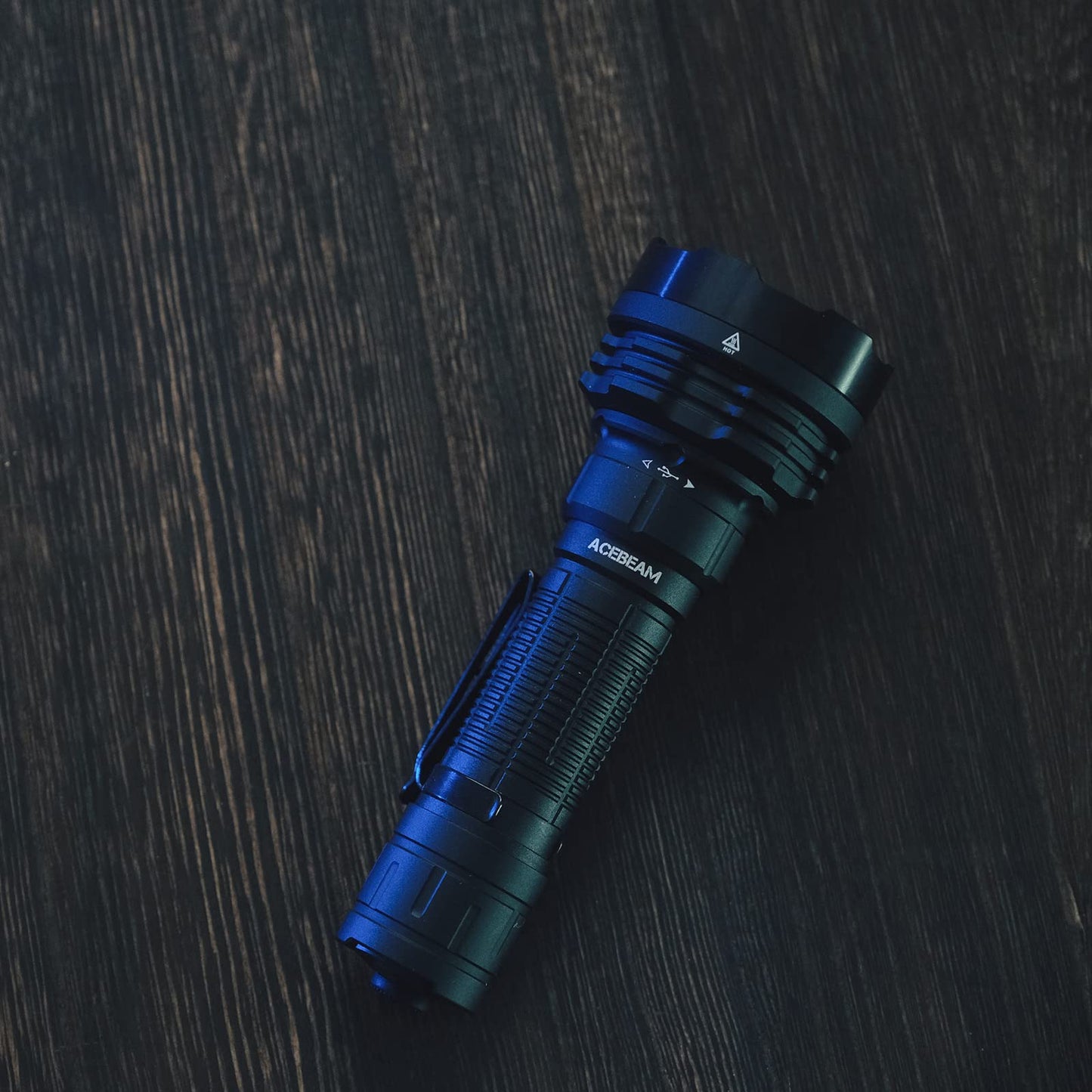 ACEBEAM Defender P18 Tactical Flashlight with Dual Tail Switch, 5000 High Lumens LED Flashlight Rechargeable, 688 Yards Long Throw Flashlight with Reverse Clip, Instant Strobe for Emergency, Security