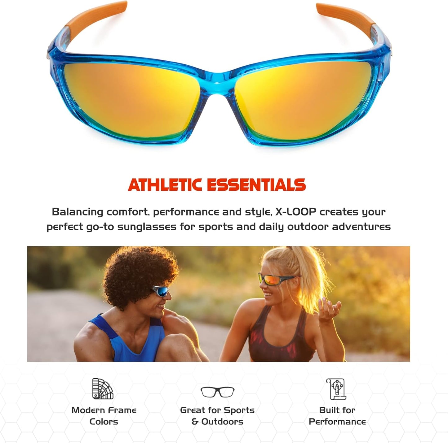 Polarized Sports Sunglasses for Men - UV400 Baseball, Running, Cycling & Golf