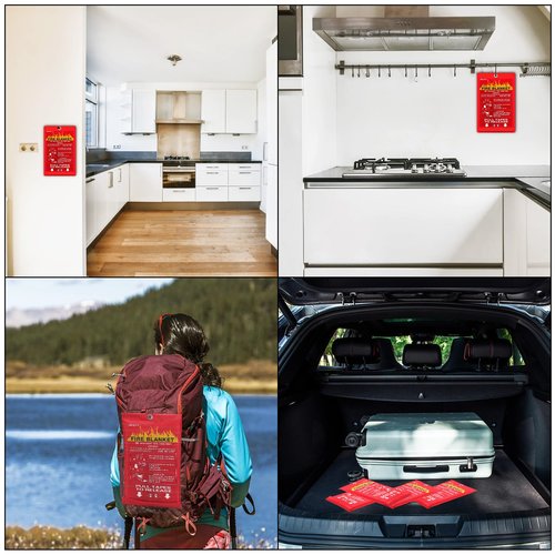 ONLEMY Fire Blanket - 2 Pack - 40" x 40" Emergency Fire Blanket for Home and Kitchen, Camping, Grill, Kitchen, Home, Car, School, Warehouse