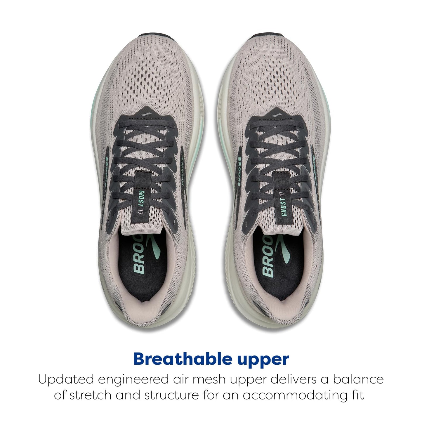 Brooks Women’s Ghost 17 Neutral Running Shoe - Mauve/Yucca/Bluewash - 11.5 Medium