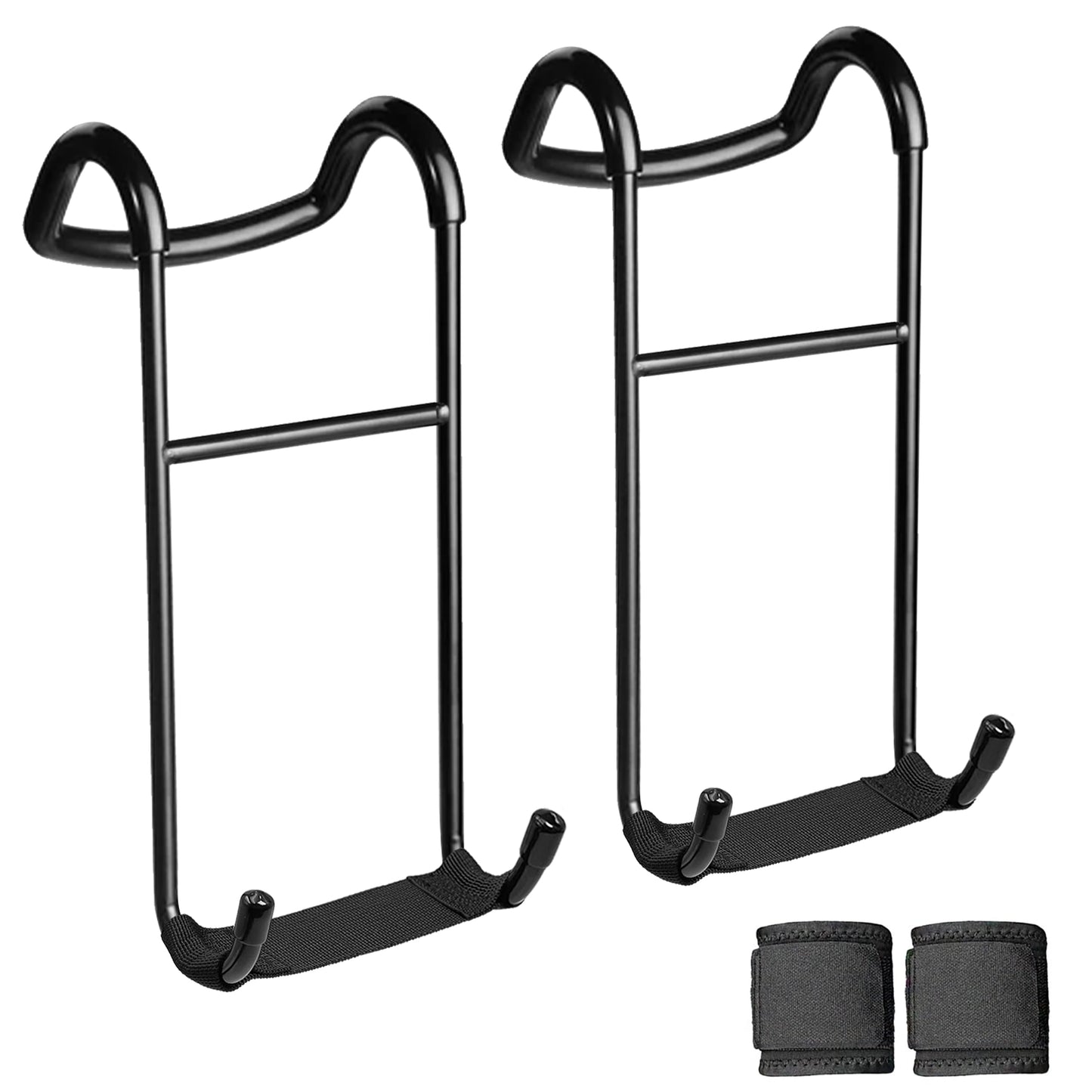 EWEGERT Dumbbell Spotter Hooks Hanger, 250 lbs Load Capacity Heavy Power Dumbbells Rack Attachments for Dumbbell Bench Press with Wrist Straps, Pairs
