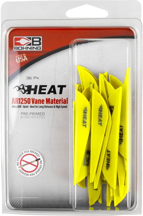 Bohning 101036NY25 Heat Vane, 2.5 Neon Yellow, 36pk