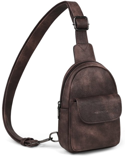 MASINTOR Small Sling Bag for Women Fashion Fanny Pack Crossbody Bags for Women Sling Backpack for Travel Mocha Cofee