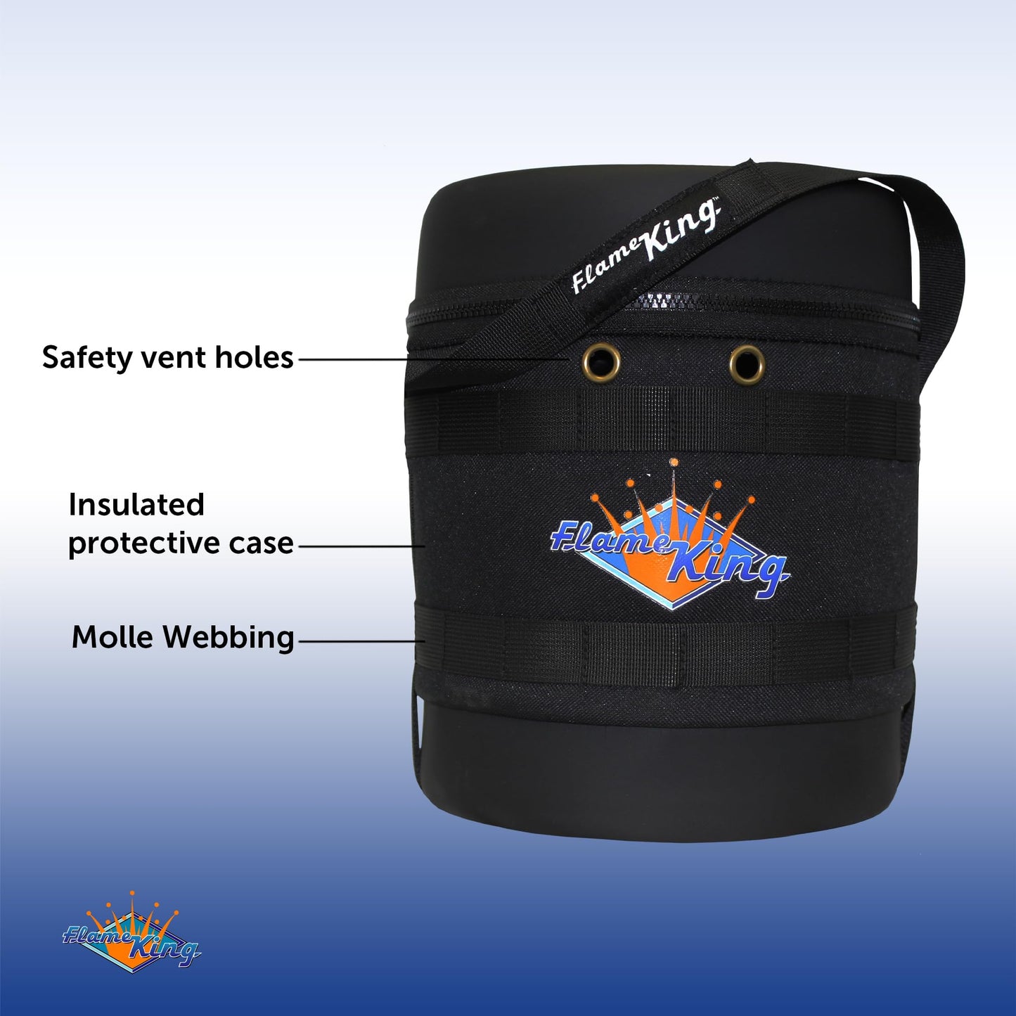 Flame King FK-GH-3LB Gas Hauler for 3LB Propane Tank-Insulated Protective Carry Case, Black