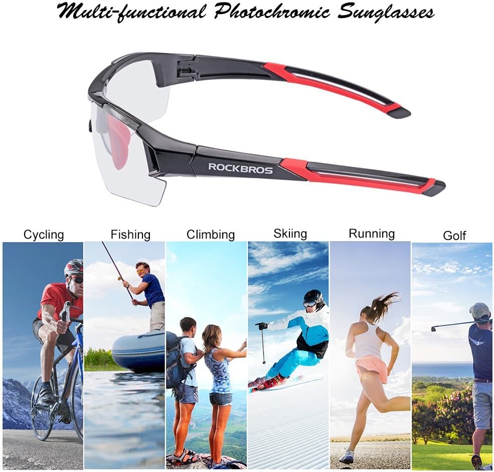 ROCKBROS Photochromic Sunglasses for Men Women Safety Cycling Glasses UV Protection Outdoor Sport Sunglasses