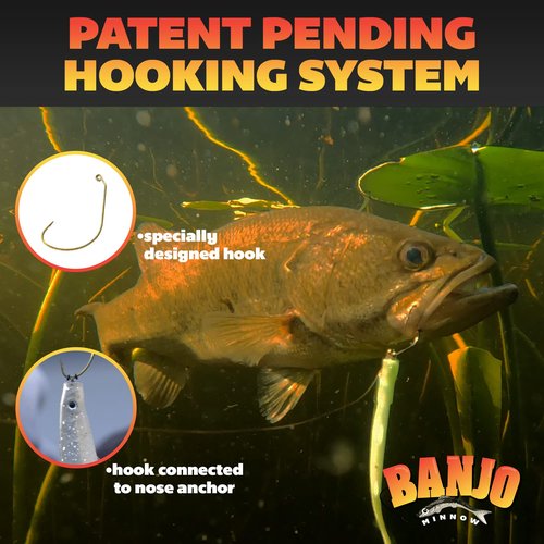 Banjo Minnow Silver Minnows + Lifelike Lure for All Fish + Durable Material That Catches Fish + Freshwater & Saltwater Fishing Lure + Hooks & Anchors