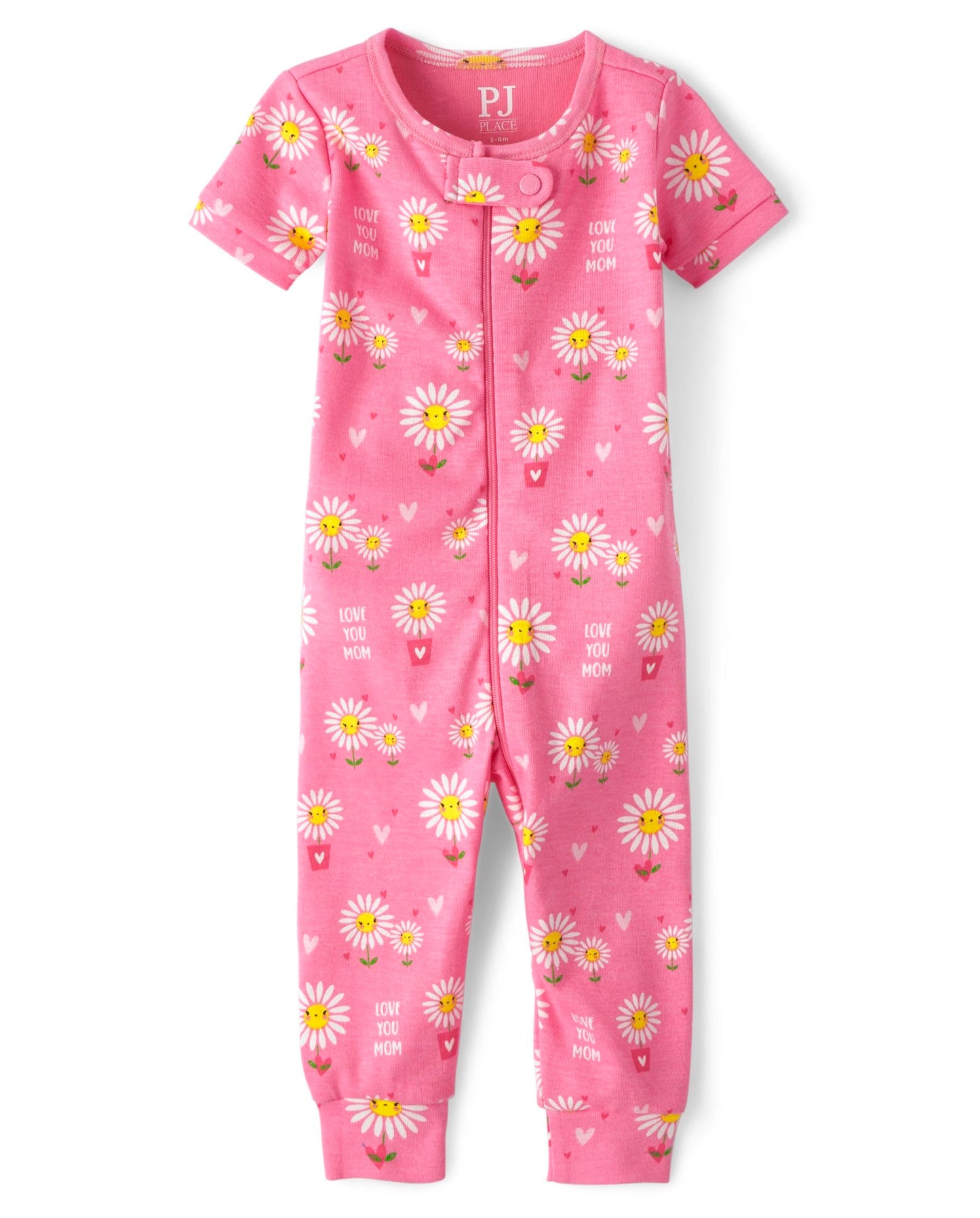 The Children's Place,Short Sleeve One Piece Footless Pajamas,CRUISEPINK,9-12 MONTHS