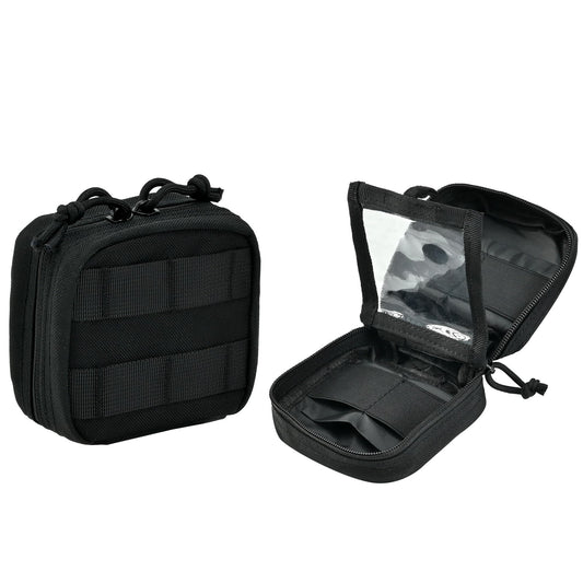 EDC Small Tactical Molle Pouch, Micro Utility Pouch,Removable Clear ID Pocket Mini Knife Compass Flashlight Card Storage Bag Belt Outdoor Hiking Camping Hunting