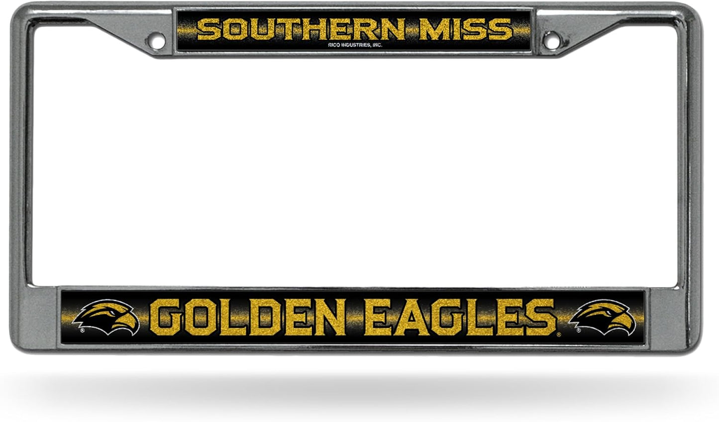 Rico Industries NCAA 12" x 6" Silver Bling Chrome Car/Truck/SUV Auto Accessory