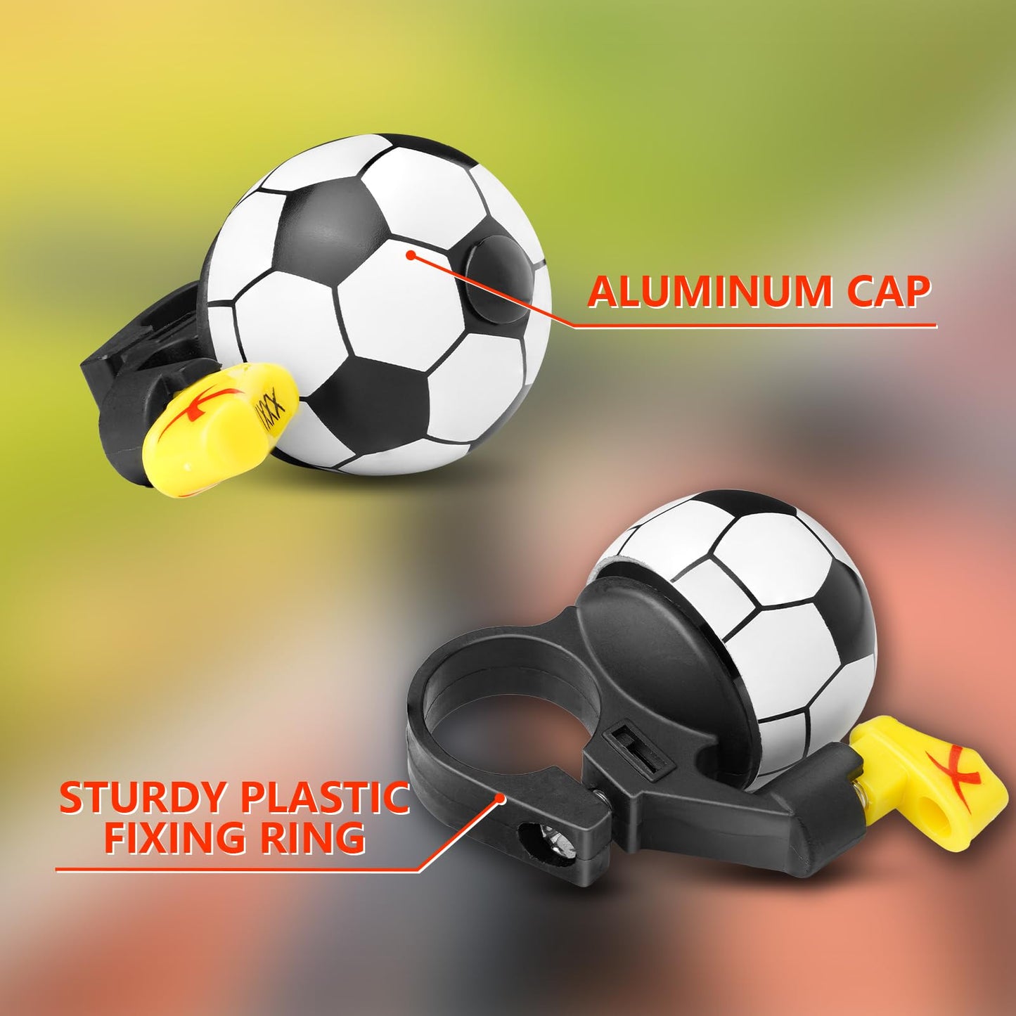 Soccer Bike Bell for Kids - Crisp Sound Mini Ringtone and Fun Bicycle Horns for Children's Bikes