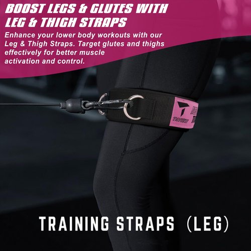 Thigh Ankle Strap Adjustable Neoprene Padded, Ankle Leg Cuffs with Resistance Bands for Leg Butt Training Workout Equipment, Strength Training ,Hip Gluteus (1 Pair(2D-Rings))